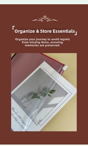 Close-up of a clear A6 binder pocket with zipper for organizing cards and receipts