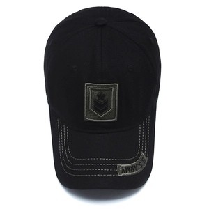 Men's black military style baseball cap with U.S. ARMY embroidery and star patch