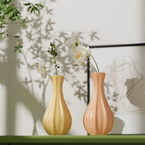 Silikonform für gerippte Vasen mit gelber und rosa Harzkunst für Heimdekoration