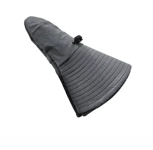 Foldable dark gray mesh sun hat showing compact storage design and adjustable drawstring