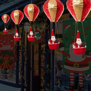 Christmas Santa Claus hot air balloon hanging decorations for ceiling festive holiday display