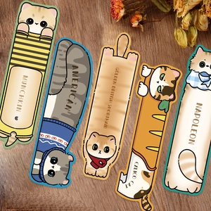 Set of creative cartoon cat bookmarks featuring Munchkin and British Shorthair designs