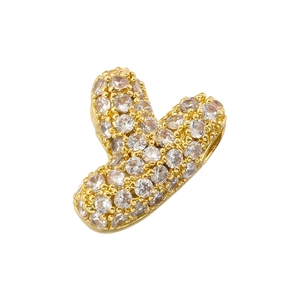 Macro shot of gold-plated pendant accessory with micro-pave 5A cubic zirconia stones