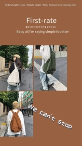 Neutral solid color washed canvas backpack available in beige, green, and brown colors