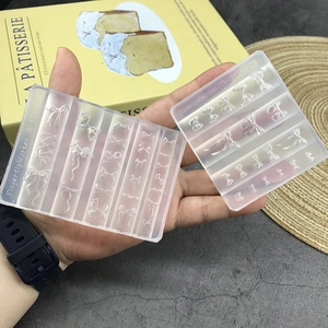 Silicone bow nail art molds for DIY resin casting and creative 3D manicure accessories