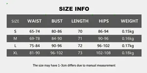 Tableau des tailles pour robe en similicuir avec mesures de taille et de buste
