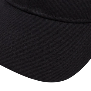 Detailed close-up of high-density cotton twill brim with reinforced parallel stitching