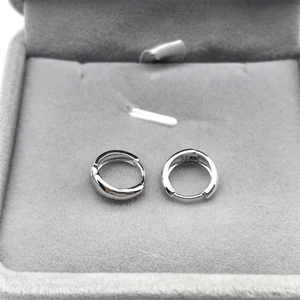 Minimalist S925 sterling silver hoop earrings set in a premium grey jewelry box