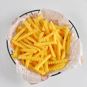 Realistic Artificial Crinkle Cut French Fries Model PVC Simulation Food Photography Props Window Display Ornament