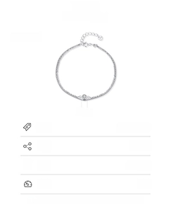 Detail showing S925 sterling silver double layer chain bracelet with 4mm zircon pendant