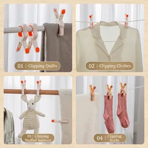 Windproof large laundry clips with soft rubber pads for heavy quilts and blankets