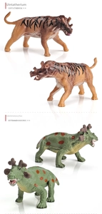 Detailed Uintatherium and Estemmenosuchus prehistoric animal figurines set for kids