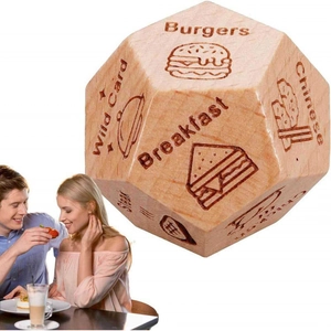 12-sided wooden date night food decision dice for couples Christmas gift
