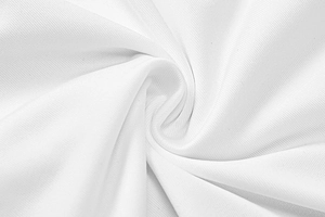 Dettaglio macro del tessuto a maglia bianco ad alta densità con trama delle fibre