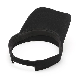 Adjustable black sun visor hat for outdoor sports with breathable fabric and firm brim