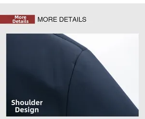 Detailansicht der verstärkten Schulternähte an dieser dunkelblauen Freizeitjacke für Herren