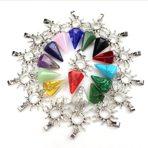 Colgante De Cristal Natural Hexagonal Estilo Bohemio Con Marco Solar De Aleación Joyería De Yoga Meditación Vintage Para Mujer