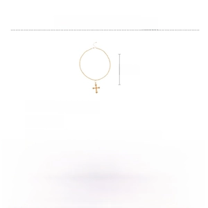 Detailed view of vintage cross necklace dimensions with 71cm chain length and gold finish
