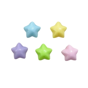 Five colorful macaron star resin charms for DIY jewelry and phone case decoration