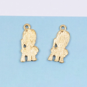 Golden cartoon soldier silhouette metal pendant for DIY necklaces and bracelet charms