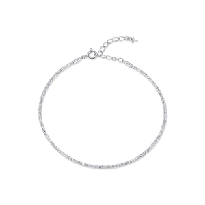 Handcrafted S925 sterling silver beaded bracelet with adjustable spring ring clasp