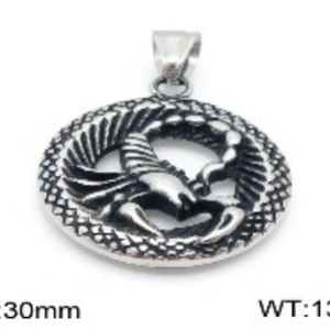 Pendentif Scorpion 30mm en acier inoxydable rétro ajouré pour hommes