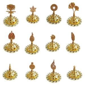 Arabic golden luxury hollow zinc alloy incense burner set with various Middle Eastern designs