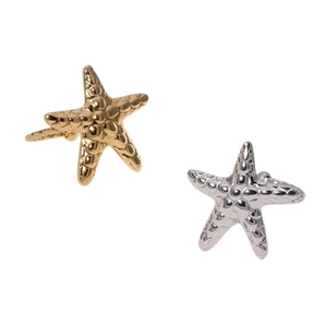 Textured starfish ear cuff in gold and silver finish minimalist stainless steel jewelry