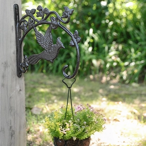Vintage Vogel Wandhaken aus Gusseisen für hängende Pflanzen und Gartendeko