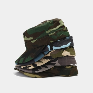 Outdoor camouflage flat top military caps in assorted jungle and desert colors