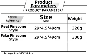 Detailed size and weight chart for Christmas upside-down tree door ornaments