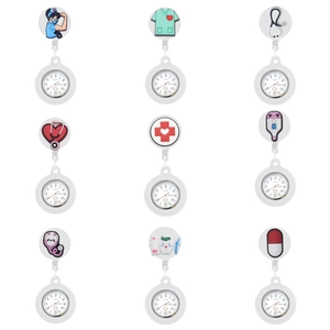 Orologi da tasca luminosi da infermiera con cover in silicone e motivi medici vari