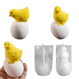 Easter Chick Egg Silicone Mold Three Dimensional Animal Shape For DIY Handmade Candle Soap Resin Plaster Crafts Festival Decor