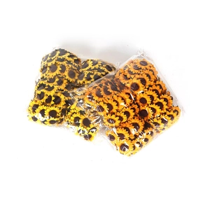 Bulk artificial sunflower heads with yellow silk petals for DIY floral craft decorations
