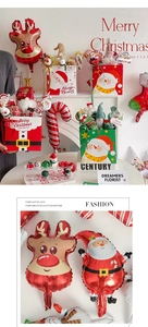 Détails du kit de Noël avec ballons de père Noël et boîtes cadeaux renne