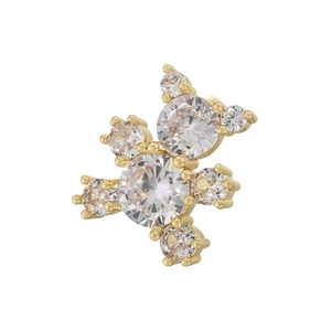 Chic golden bear pendant necklace with sparkling crystals on a minimalist background