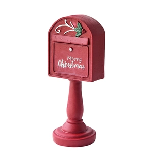 Mini boîte aux lettres de Noël rouge en résine avec inscription festive Merry Christmas