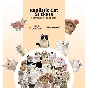 Detailed view of high-definition realistic cat stickers with waterproof material for decor