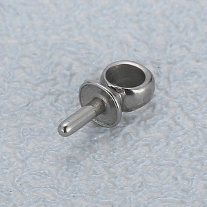 Polished silver stainless steel pendant bail connector for DIY pearl jewelry making