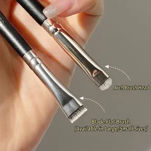 Precision blending concealer brush and angled eyeliner brush with matte black handle