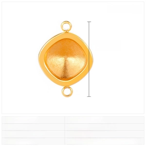 Detailed view of a 20x14mm gold stainless steel rhombus pendant with gemstone base