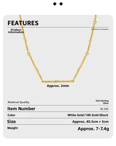 Detailed specs for S925 sterling silver irregular branch pendant necklace in 18K gold finish