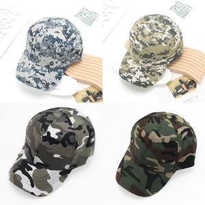 Vintage Camouflage Cotton Baseball Cap Adjustable Military Style Sunshade Outdoor Hat For Men Women Casual Washed Duck Tongue Cap
