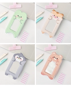 Cute animal shaped PVC card holders featuring dinosaur hamster penguin and bear designs