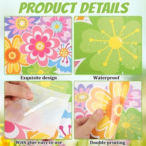 54Pcs spring floral paper cutouts with double-sided printing for bulletin board decor
