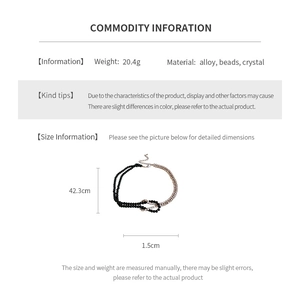 Specifications for the alloy and crystal double-layer beaded necklace weighing 20.4g