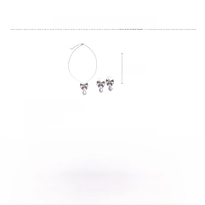 Detailed size chart for butterfly zircon necklace and droplet tassel earrings set