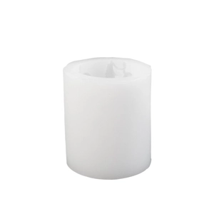 Molde cilíndrico de silicona para velas con relieve de flores de hielo para manualidades
