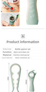 Detail view of 2-piece ergonomic non-slip jar and bottle opener set with size specs