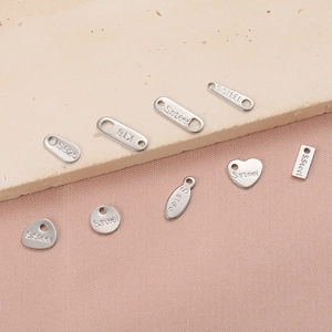 Minimalist Stainless Steel DIY Jewelry Making Pendants End Tags Heart Oval Rectangle Connector For Necklace Bracelet